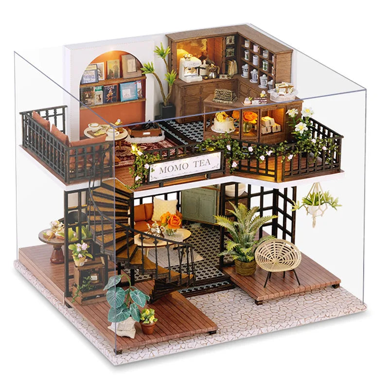 Wooden Dollhouse, 3D Puzzle, Building Model Kit, Small Room Toy Production, Bedroom Decoration with Furniture, Gifts