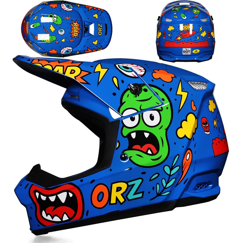 Casque Moto Hors Route Enfants Professionnel — Tout-Terrain Lunettes Cadeau