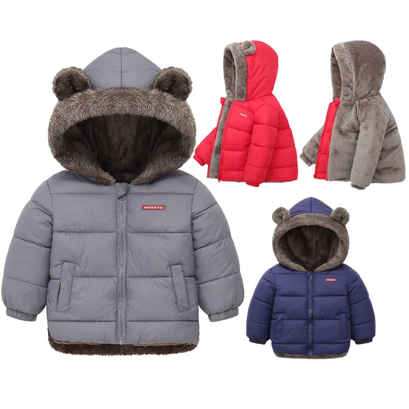 Bébé garçons filles veste à capuche vêtements d'extérieur en coton manteau polaire épais pour enfants vestes rembourrées en cachemire hiver garçons filles manteaux chauds