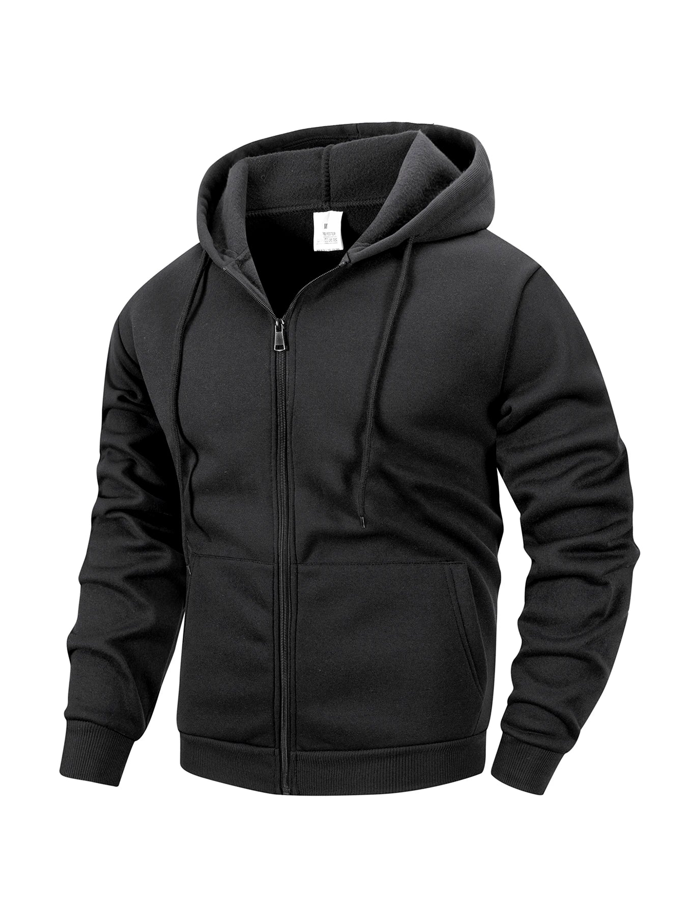 Men's Zip-Up Hoodie, Outdoor Sports Hoodie, Everyday, Basic, Casual, Autumn Winter, Cardigan Jacket