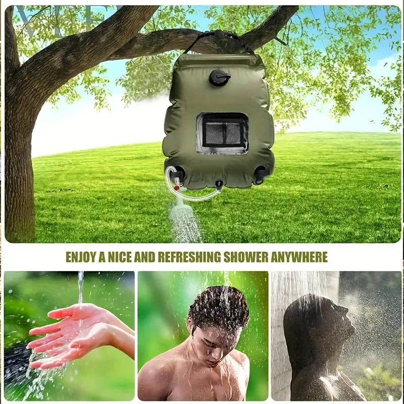 Sac de Douche Camping Portable — Pomme de Douche Réglable & Tuyau Détachable