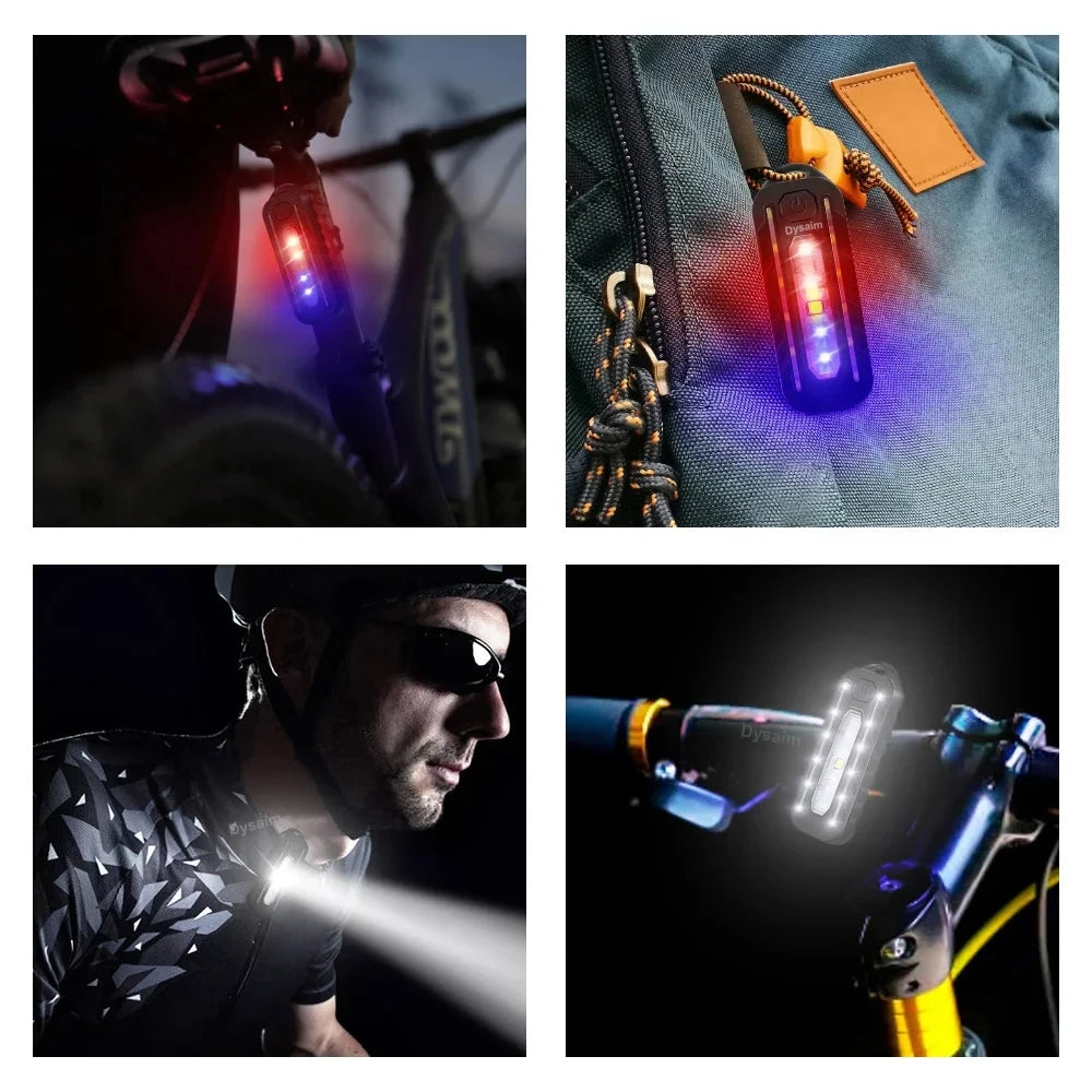 Lampe de poche LED Recharge USB, lampe de travail, porte-clés, pour Police, Clip d'épaule, lumière clignotante d'avertissement, lampe d'extérieur