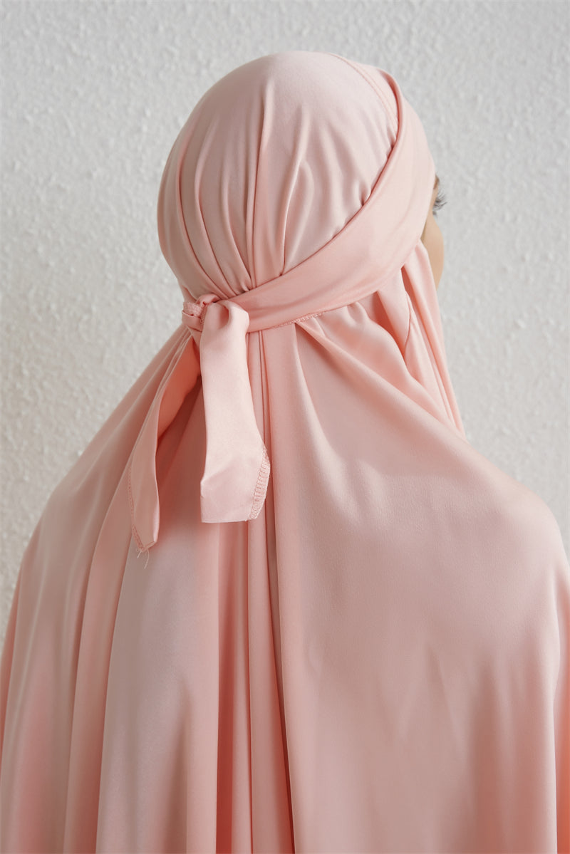 Abaya musulman à capuche manches smockées une pièce Robe de prière femmes Jilbab vêtements islamiques dubaï saoudien Robe noire modestie turque