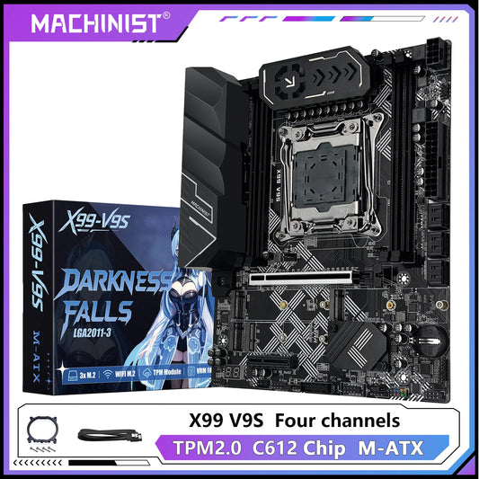 MACHINIST X99 V9S carte mère prise en charge TPM2.0 LGA 2011-3 Xeon E5 cpu DDR4 RAM C612 puce avec 3 * NVME M.2 slot SATA3.0 USB3.0