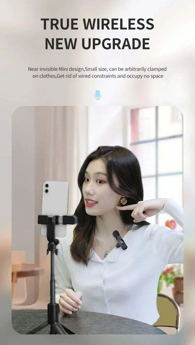 Micro Lavalier Sans Fil Portable — Enregistrement Audio/Vidéo, Streaming, Smartphones