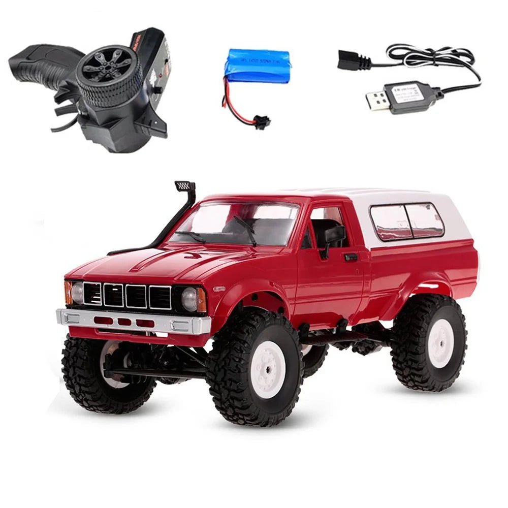 WPL B-24 Peugeot Camión Militar a Control Remoto DIY Todoterreno versiB24 Coche RC 4 Ruedas Bumoso Drive Escalada GAZ-66 Vehículo Regalo Juguete para Niño