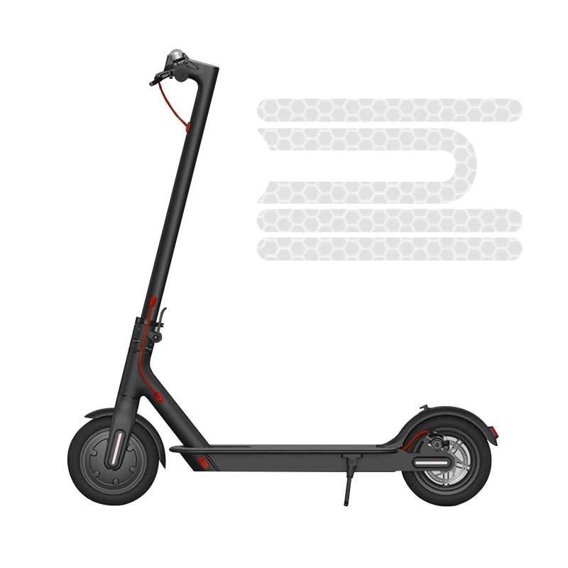 M365 Pro electric scooter stickers, 4-piece set, adhesive strips, reflective covers, protective case, skateboard