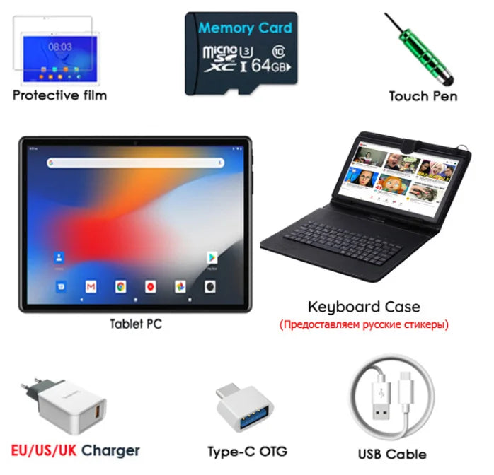 Global Pad-Tablet de persistencia 4G, Octa Core, Android 12, Ordenador PC, Tarjeta ocular para turistas, Llamada telefónica, WiFi, Bluetooth, Original, Nuevo, 2024