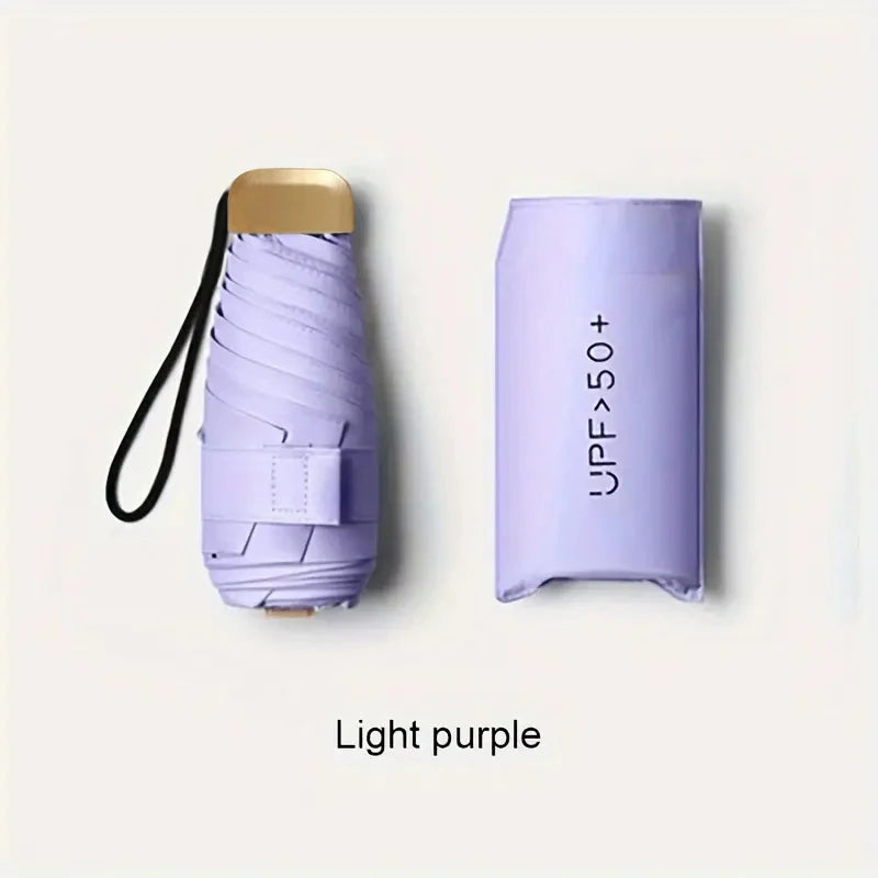 Ultra-Light UV Protection Umbrella – Compact and Foldable Design with Stainless Steel Handle for Sun and Rain, Durable 190T Canopy