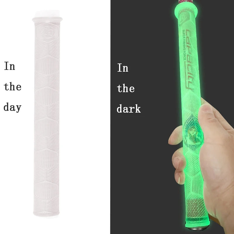 1PC 1 pc lumineux brillant Silicone anti-dérapant canne à pêche poignée manchon couverture pour la pêche de nuit activités de plein air