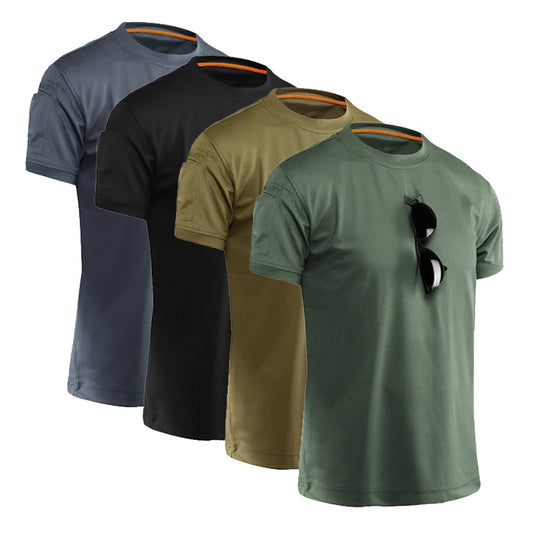T-Shirt d'été à col rond pour hommes, séchage rapide, respirant, tactique, Camping, Trekking, randonnée, escalade, Sport à séchage rapide