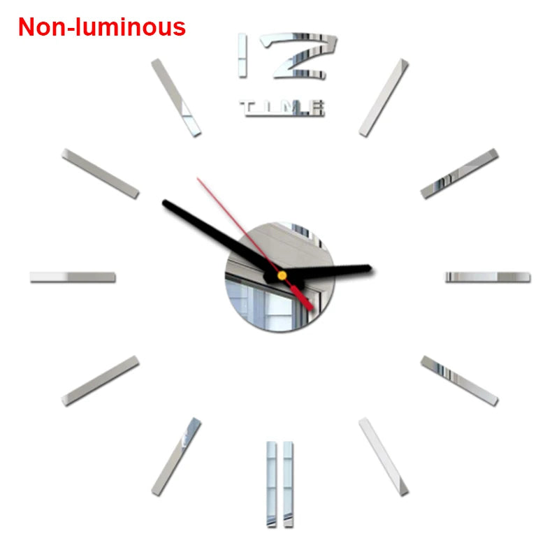 Wall clock DIY Luminous Wall Clock Quartz Watch Acrylic Mirror Stickers Wall Clock Wall Decoration Hot Home Decoration