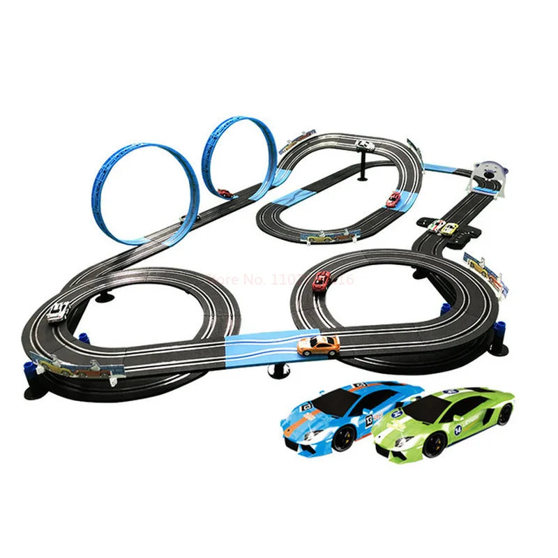 Ensemble de jouets voie ferrée électrique — double télécommande, piste de course, circuit, jouet pour garçons et enfants