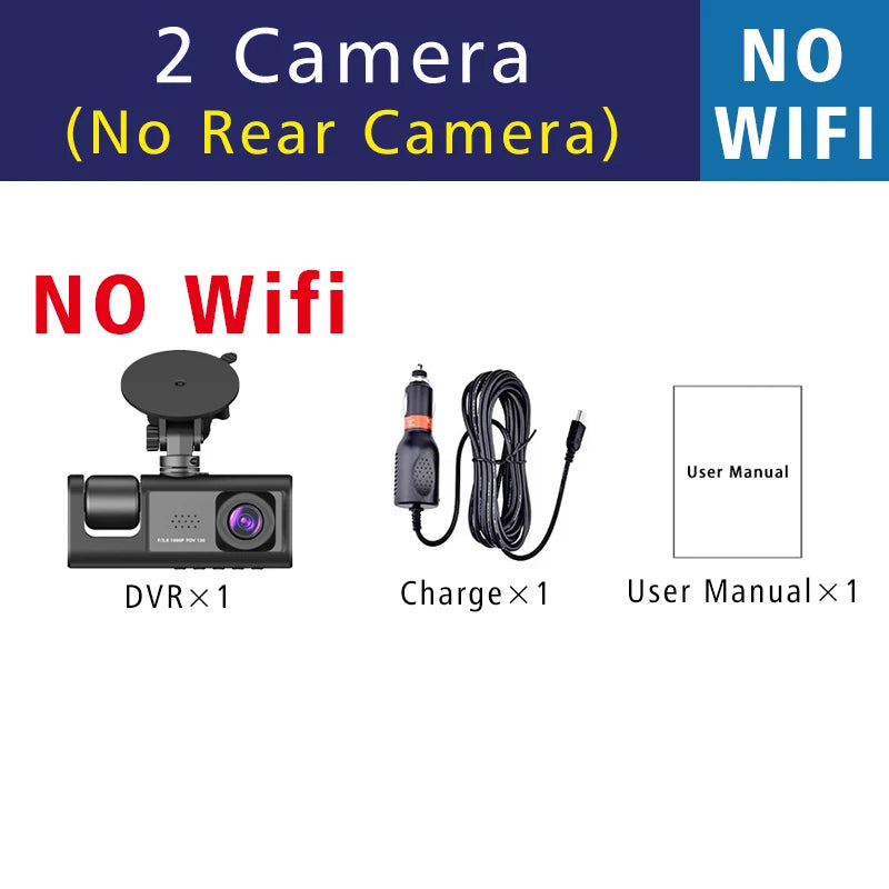 3 WIFI Dash Cam Car Cabin DVR 1080P In-Vehicle Three-Way Channel DVR Recorder Video Recorder Dashcam Camcorder