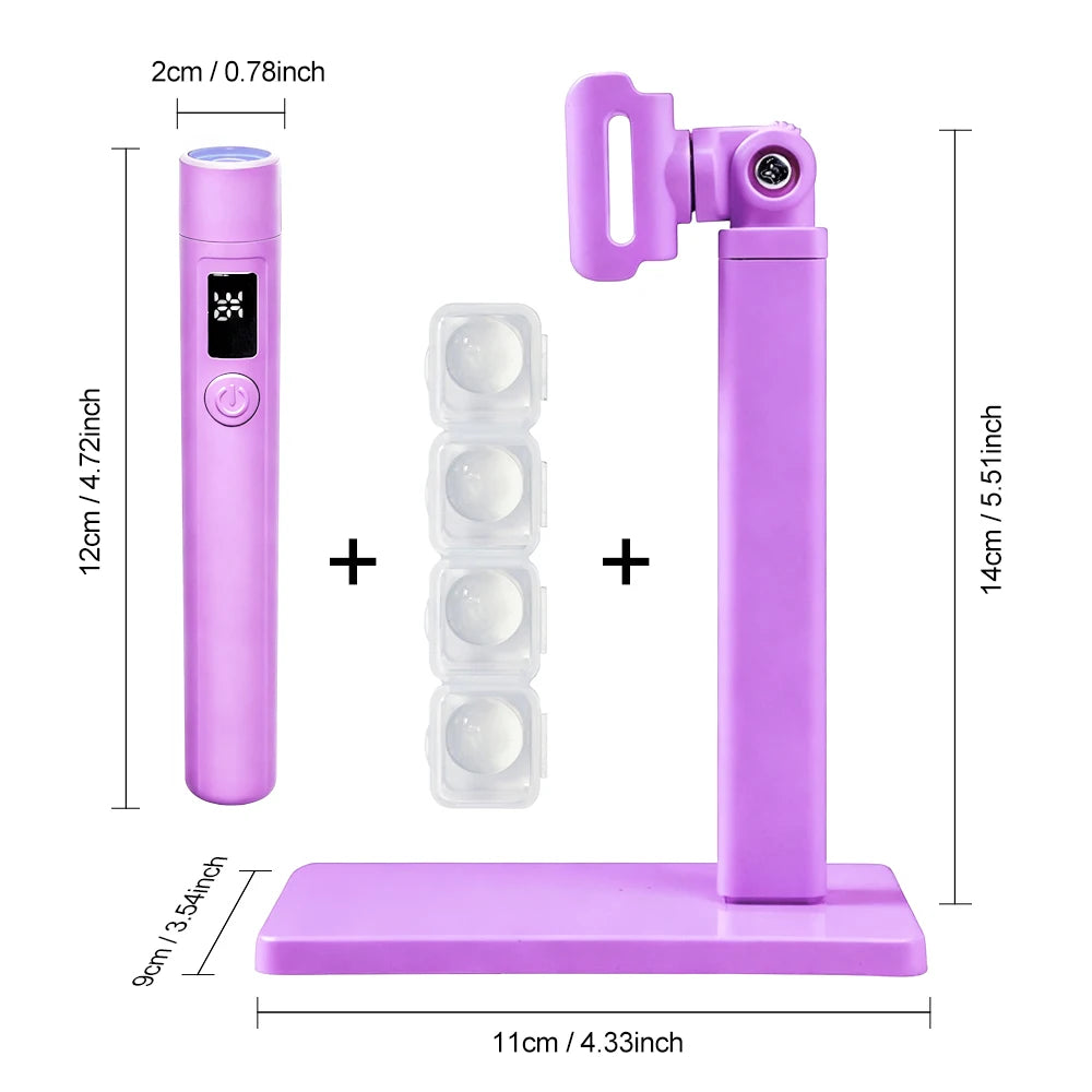 Mini professionnel Nail Art UV lumière LED affichage Rechargeable Portable sèche-ongles lumière LED Base de Support pour Nail Art amovible