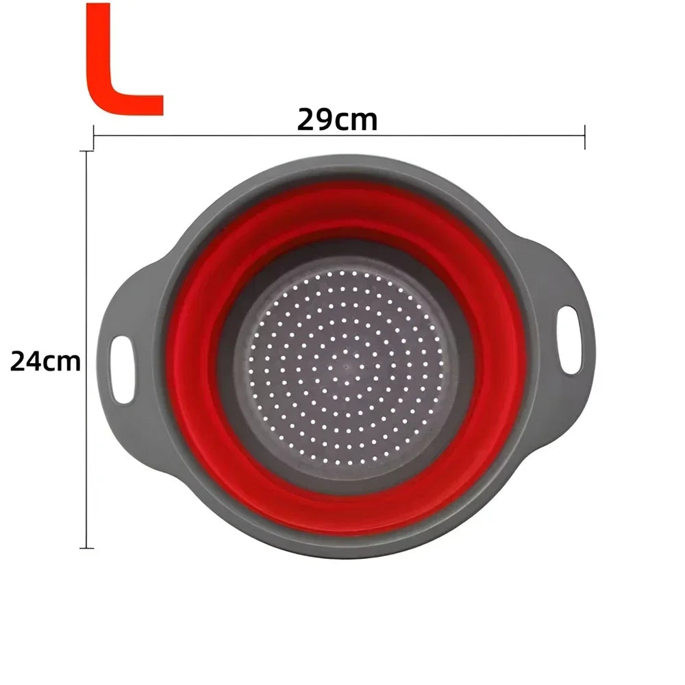 Panier égouttoir pliant en Silicone, 2 pièces, passoire pliable pour fruits et légumes, passoire de cuisine pour aliments, pâtes, ustensiles de cuisine, dispositif de vidange