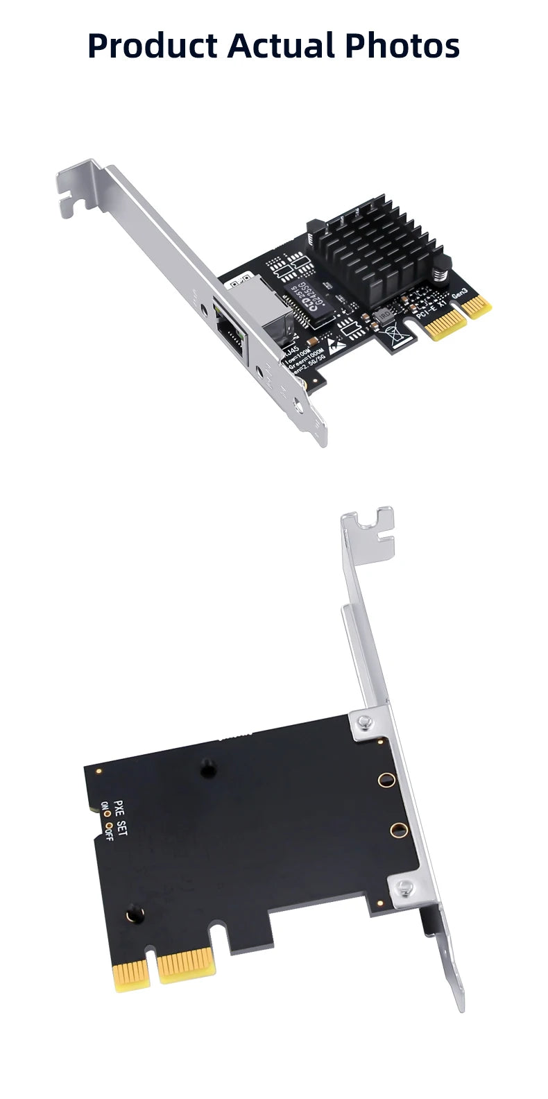 Ordinateur 5G carte réseau filaire Ethernet 5Gbps ordinateur de bureau PCI-E x1 à 5G adaptateur réseau 5000Mbps, adapté pour Windows 10/11