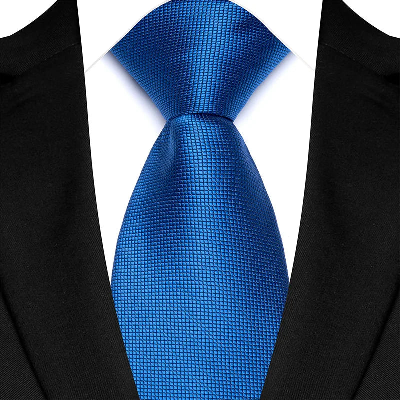 Cravate classique à rayures Paisley pour hommes — 8cm, Jacquard, bleu royal, accessoires, mariage