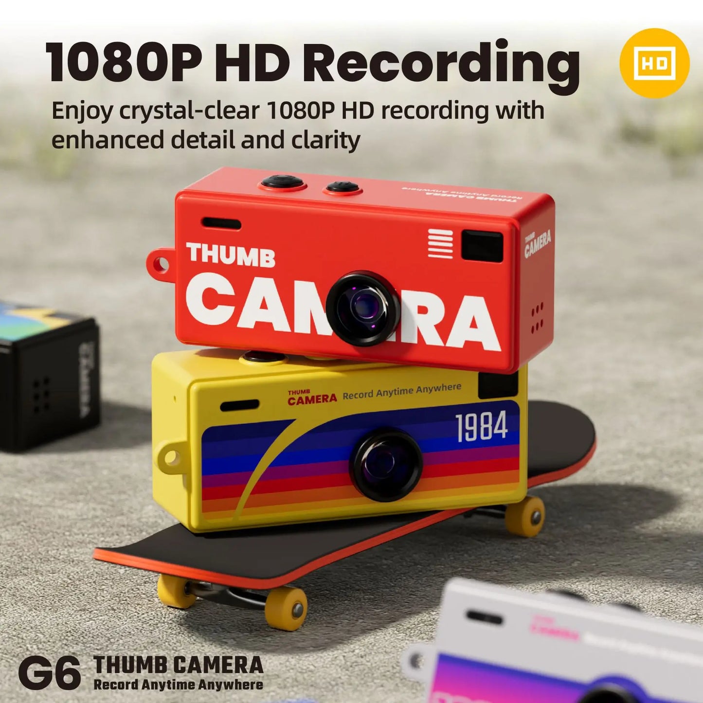 Cámara digital 1080P HD, mini llavero, compatible con tarjeta de memoria de 128 GB, grabadora de video portátil, estilo retro, regalo para niños