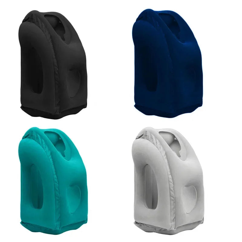 Inflatable Travel Pillow, New Model, Portable Chin Support, Neck Pillow for Airplane, Car, Bus, Train, Office, Nap Rest