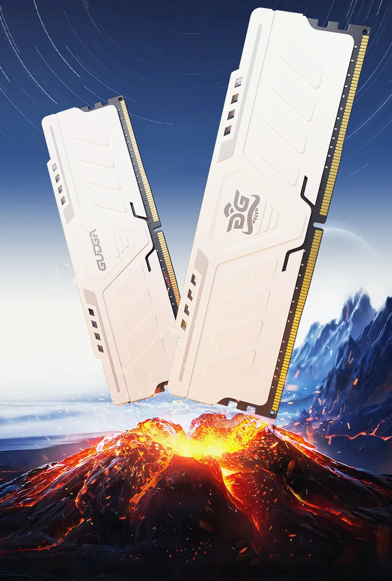 ‌ Mémoire de bureau GUDGA DDR4 RAM 3200MHz/3600MHz/2666MHz 8GB/16GB/32GB 288-Pin DIMM avec dissipateur thermique en aluminium