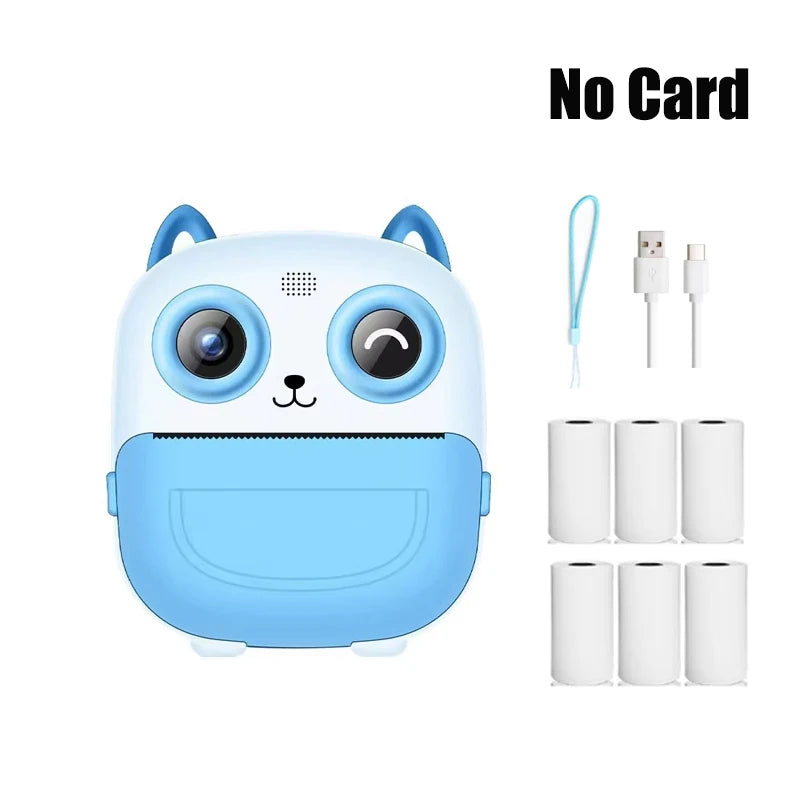 Nouvelle caméra pour enfants abeille caméra instantanée 1080P HD double objectif Selfie appareil photo numérique impression pour filles garçons cadeaux d'anniversaire de noël jouets
