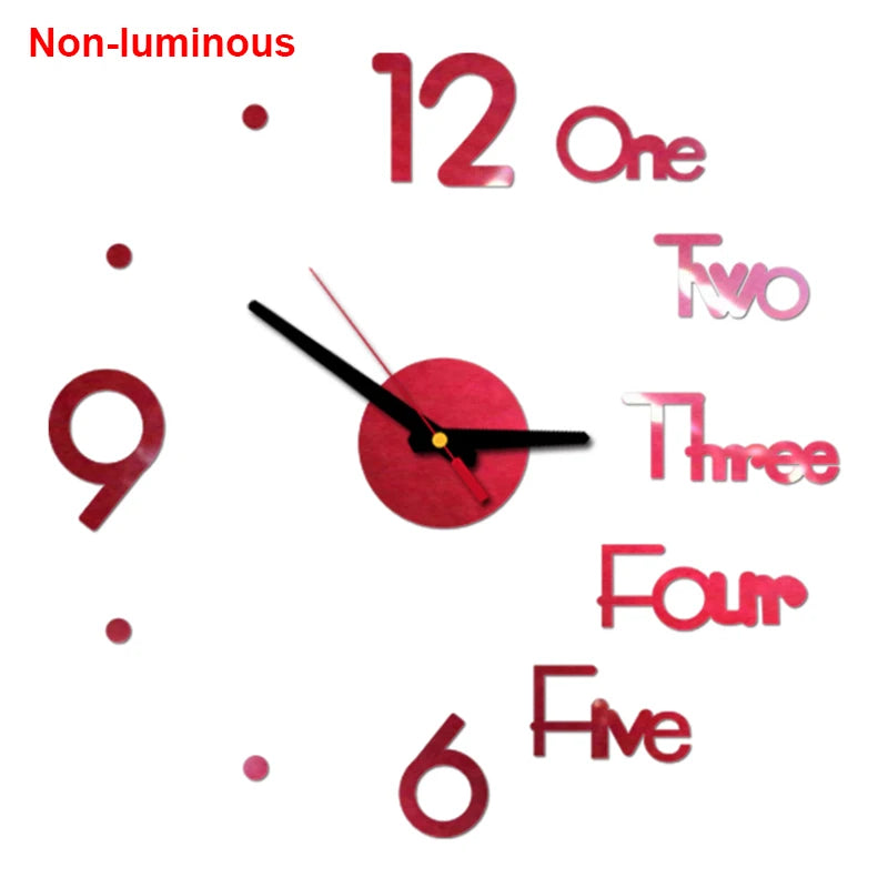 Wall clock DIY Luminous Wall Clock Quartz Watch Acrylic Mirror Stickers Wall Clock Wall Decoration Hot Home Decoration