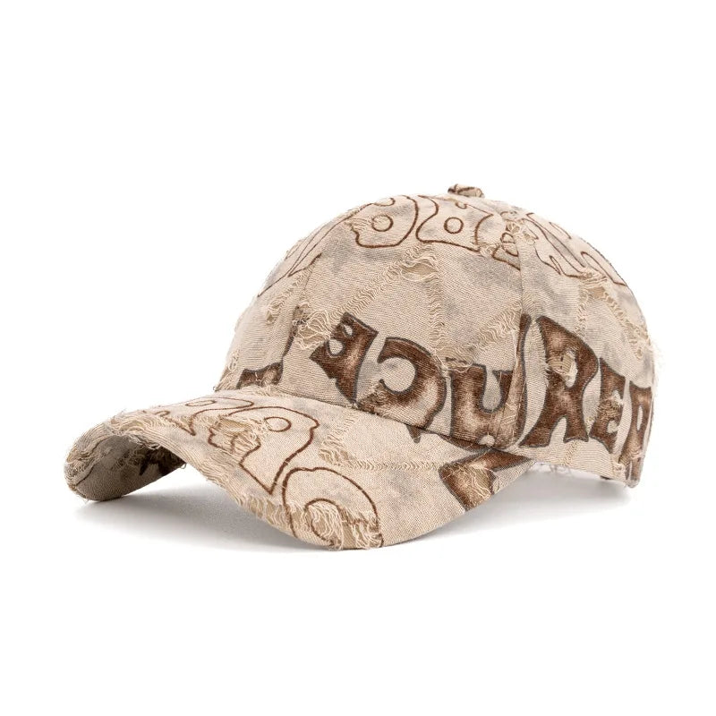 FS Fashion Brown Letter Baseball Cap for Men, Women's Luxury Hat, Casual Trucker Cap, Hip-Hop Streetwear Caps, Women's Cap