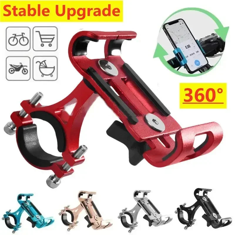Soporte de teléfono para bicicleta de aleación de aluminio, soporte antideslizante de metal para motocicleta, Clip universal GPS para bicicleta