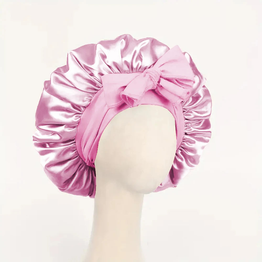 Bonnet réglable en satin pour hommes et femmes — dormir, cheveux, bande lourde
