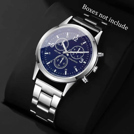 Montre d’Affaires Quartz Acier Inoxydable Homme — Élégante Bracelet