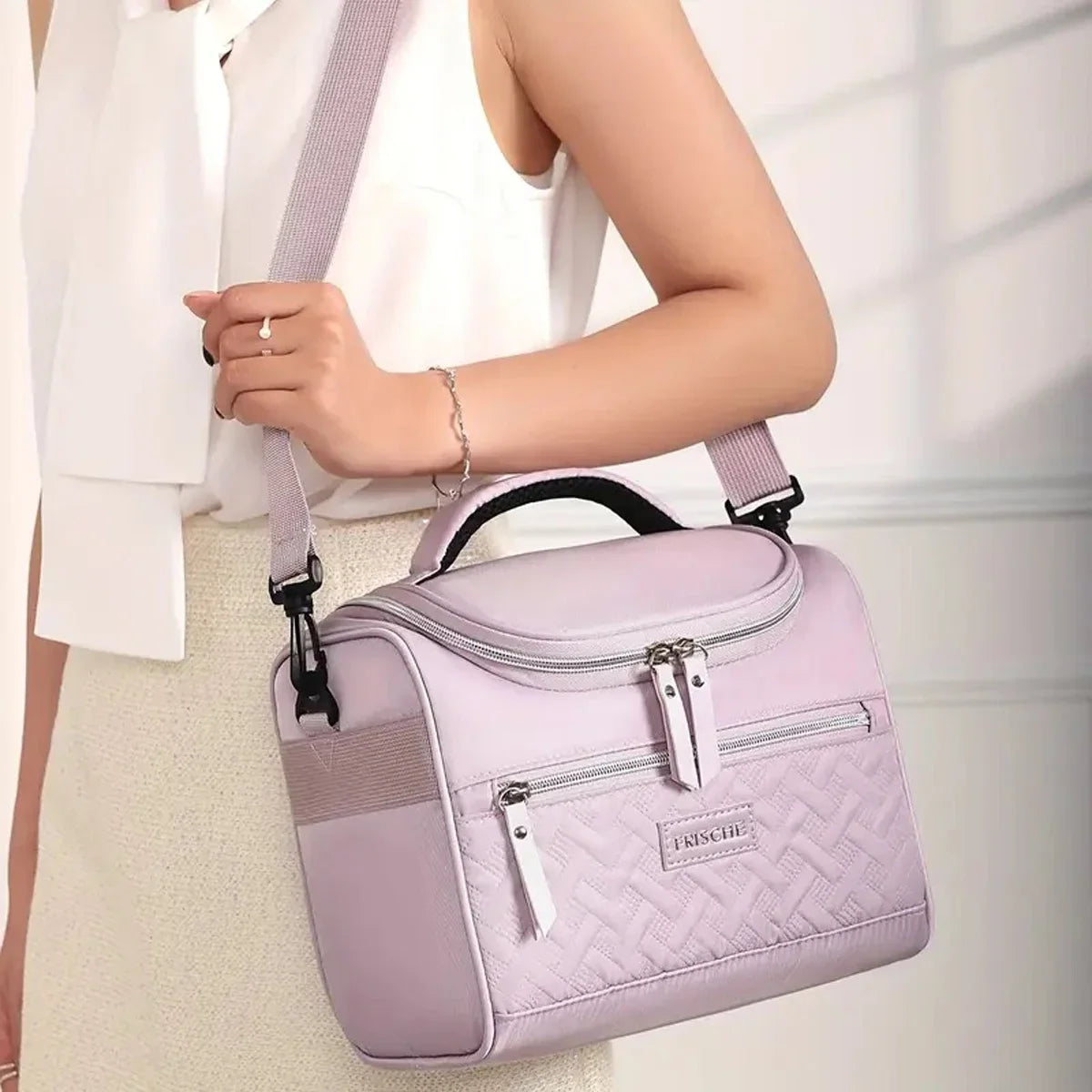 Sac à déjeuner Portable, boîte thermique alimentaire, Durable, étanche, refroidisseur de bureau, boîte à déjeuner avec bandoulière, sac de pique-nique pour Couples unisexe