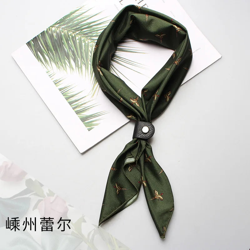 Pañuelo de seda cuadrado pequeño de 60 x 60 cm para hombres, mujeres, niños, niñas, accesorio de lujo, corbata Ascot