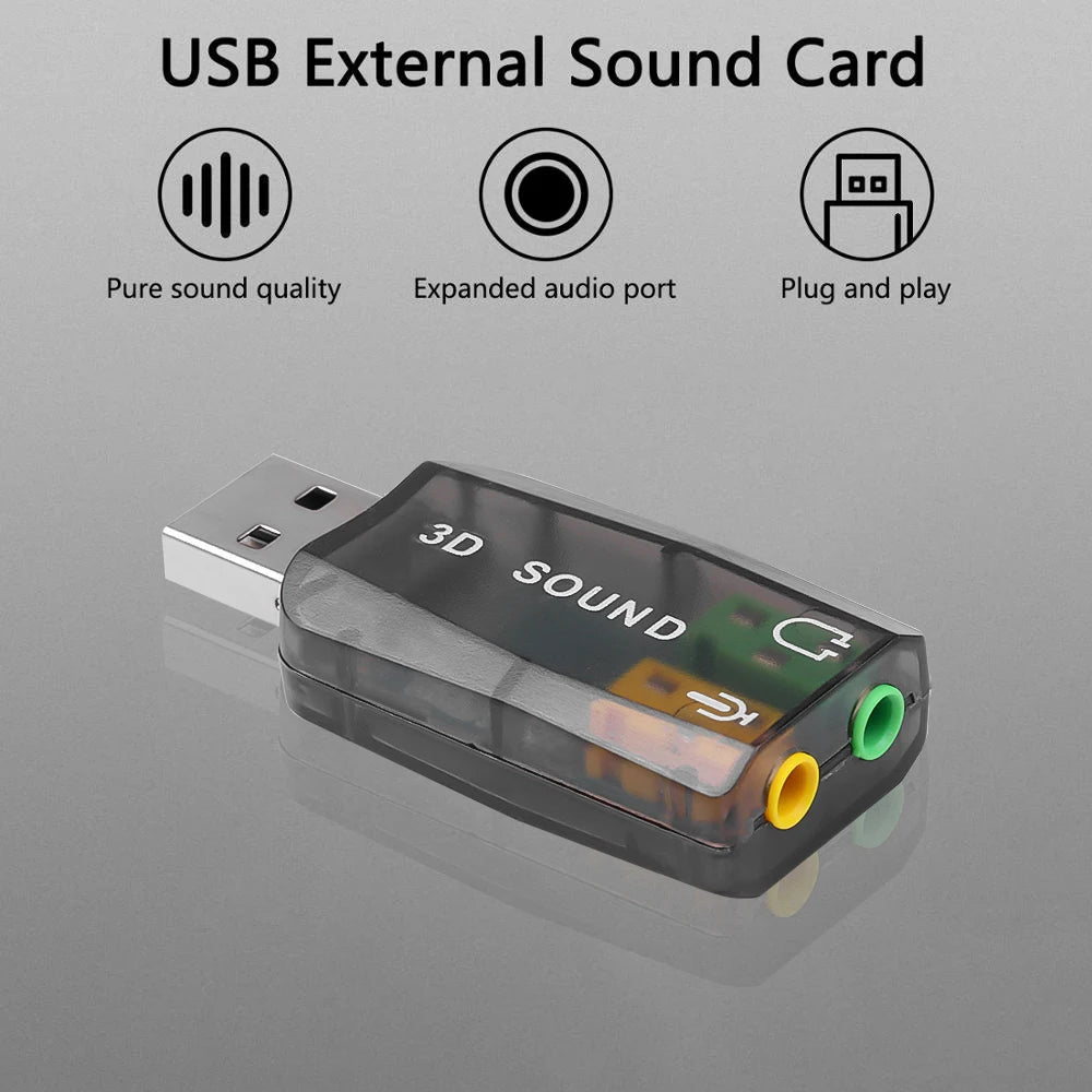 Carte Son USB Externe 5.1 Canaux — Interface Audio Indépendante PC & Laptop