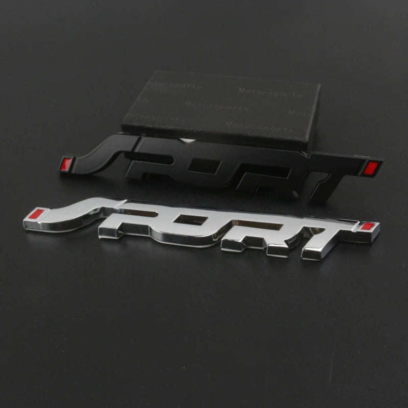 Accessoires de voiture autocollant style métal 3D Chrome noir Auto coffre de voiture course Sport mot lettre Logo emblème Badge autocollant