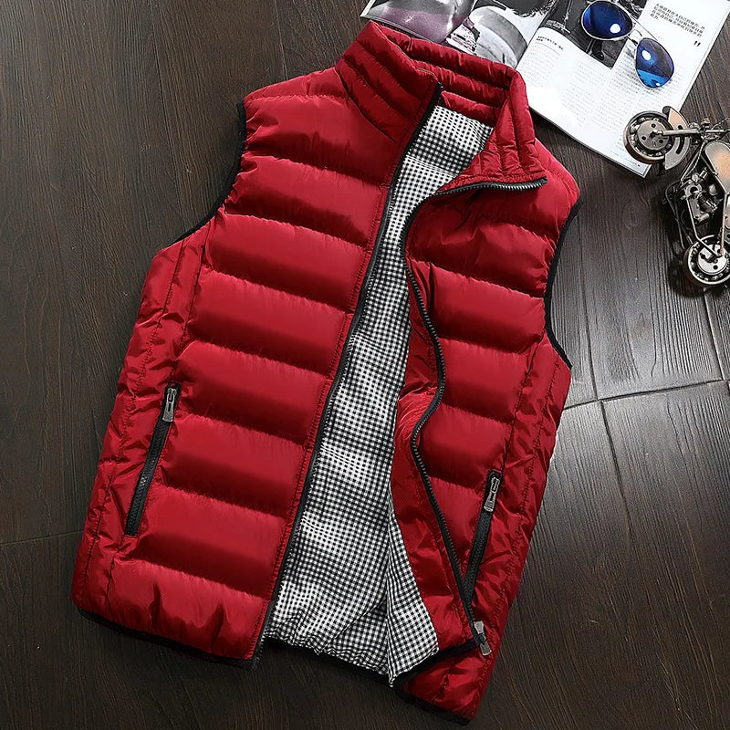 Chaqueta de plumas cortavientos de algodón para hombre, abrigo informal, chaleco grueso, chaqueta cálida, invierno
