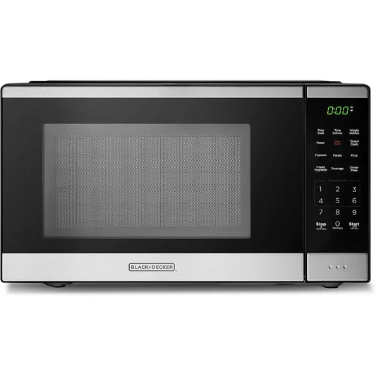 BLACK+DECKER 0.9 cu. ft. Countertop Microwave, 6 Auto Menus, Child Lock, 10 Power Levels, One-Touch Easy Start, Digital Panel