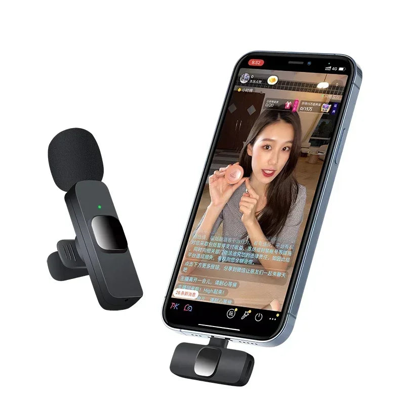Micrófono Lavalier Inalámbrico Portátil Lenovo Mini para Transmisiones en Vivo, Videojuegos, Grabación de Audio y Video, iPhone, Android