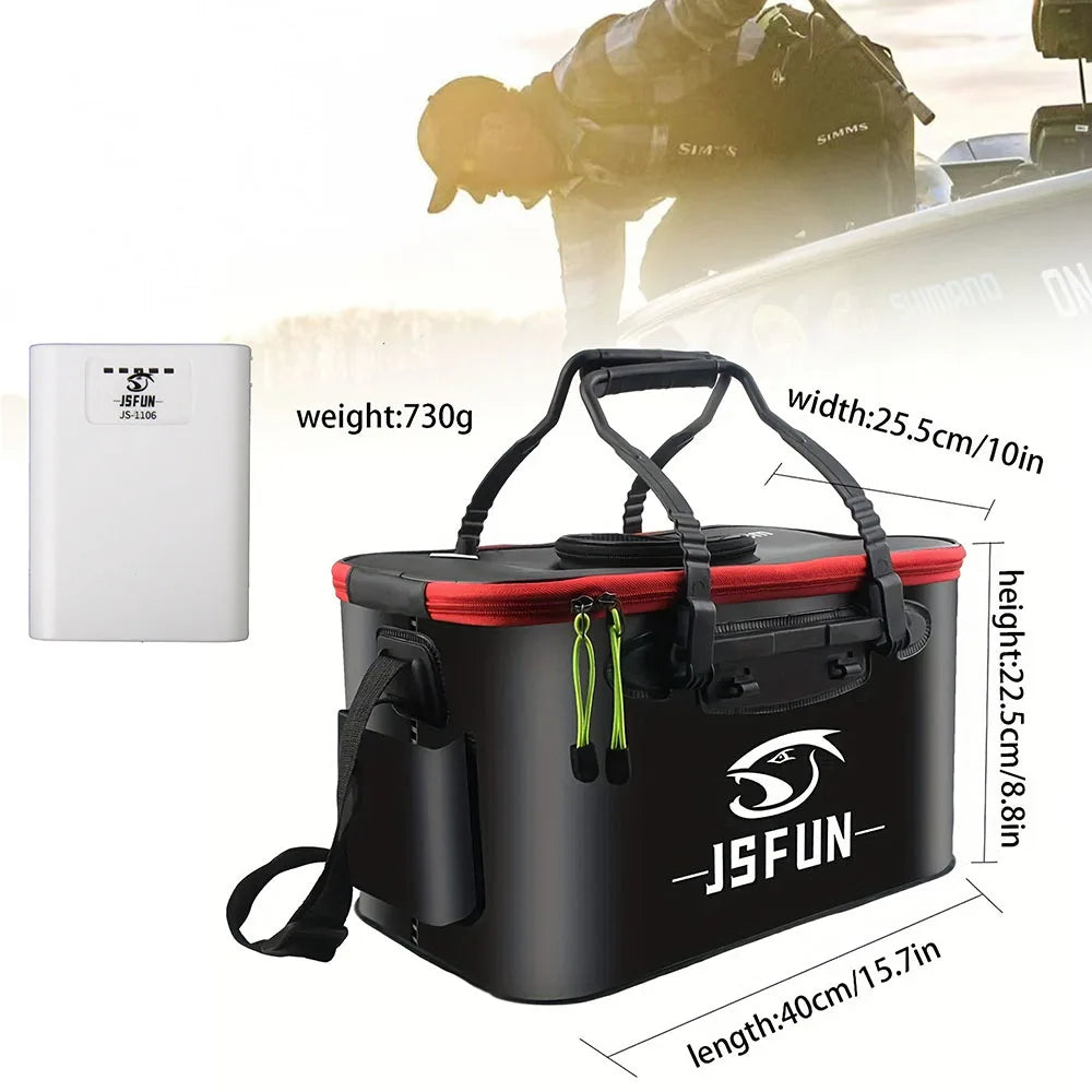 JSFUN Seau de Pêche Pliable EVA — Léger & Portable Plein Air
