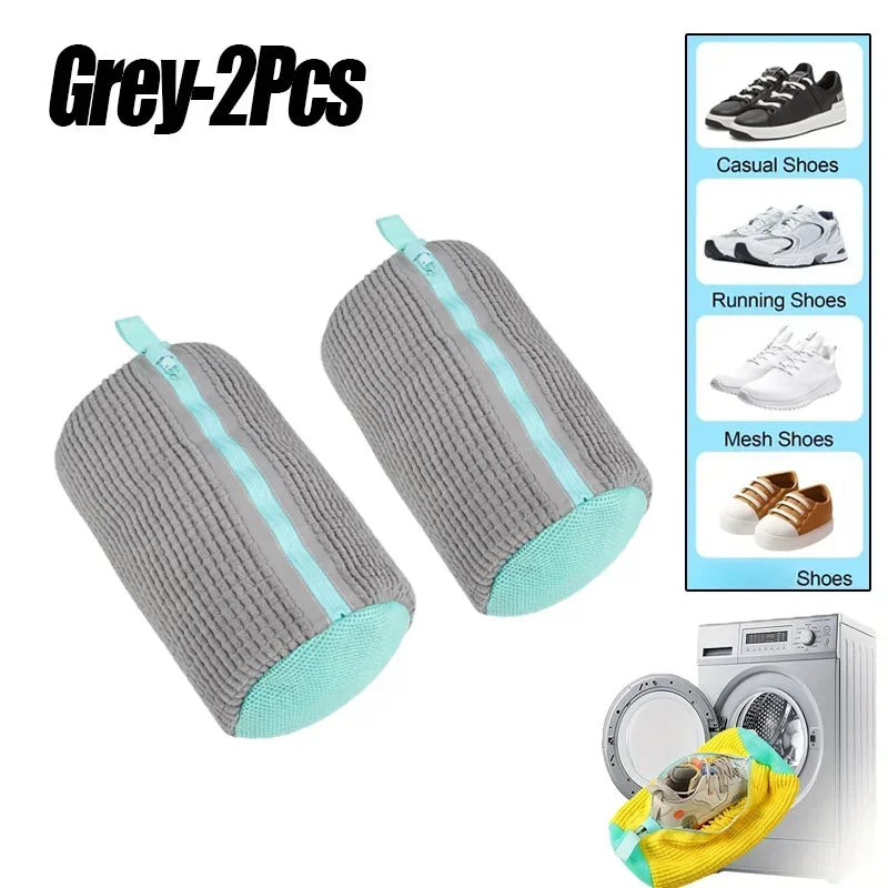 Sacs à linge, sac pour Machine à laver les chaussures, avec fermeture éclair, avec riche peluches à l'intérieur, parfait pour les baskets et les chaussures décontractées