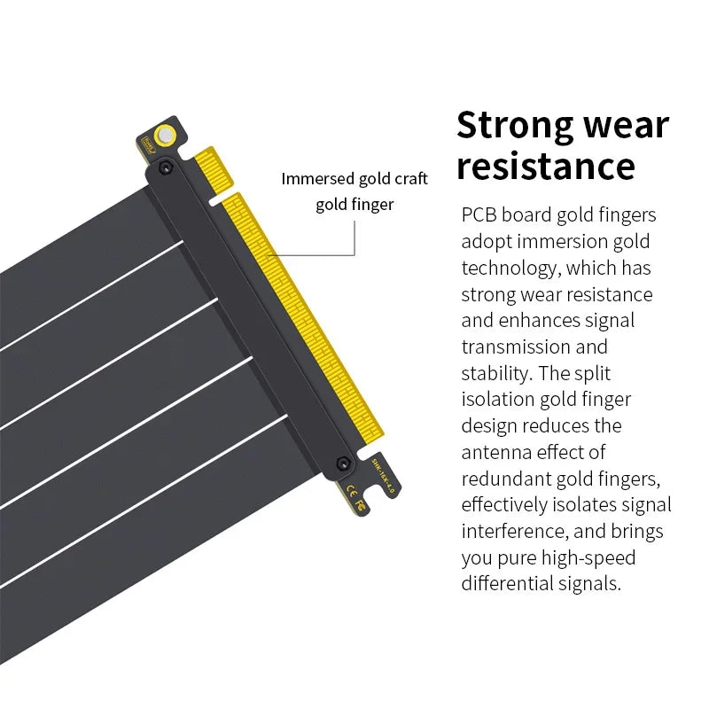 Teucer support de montage GPU Vertical support de carte graphique PC PCI-E 3.0/4.0x16 Anti-interférence Flexible 90 °   Câble d'extension