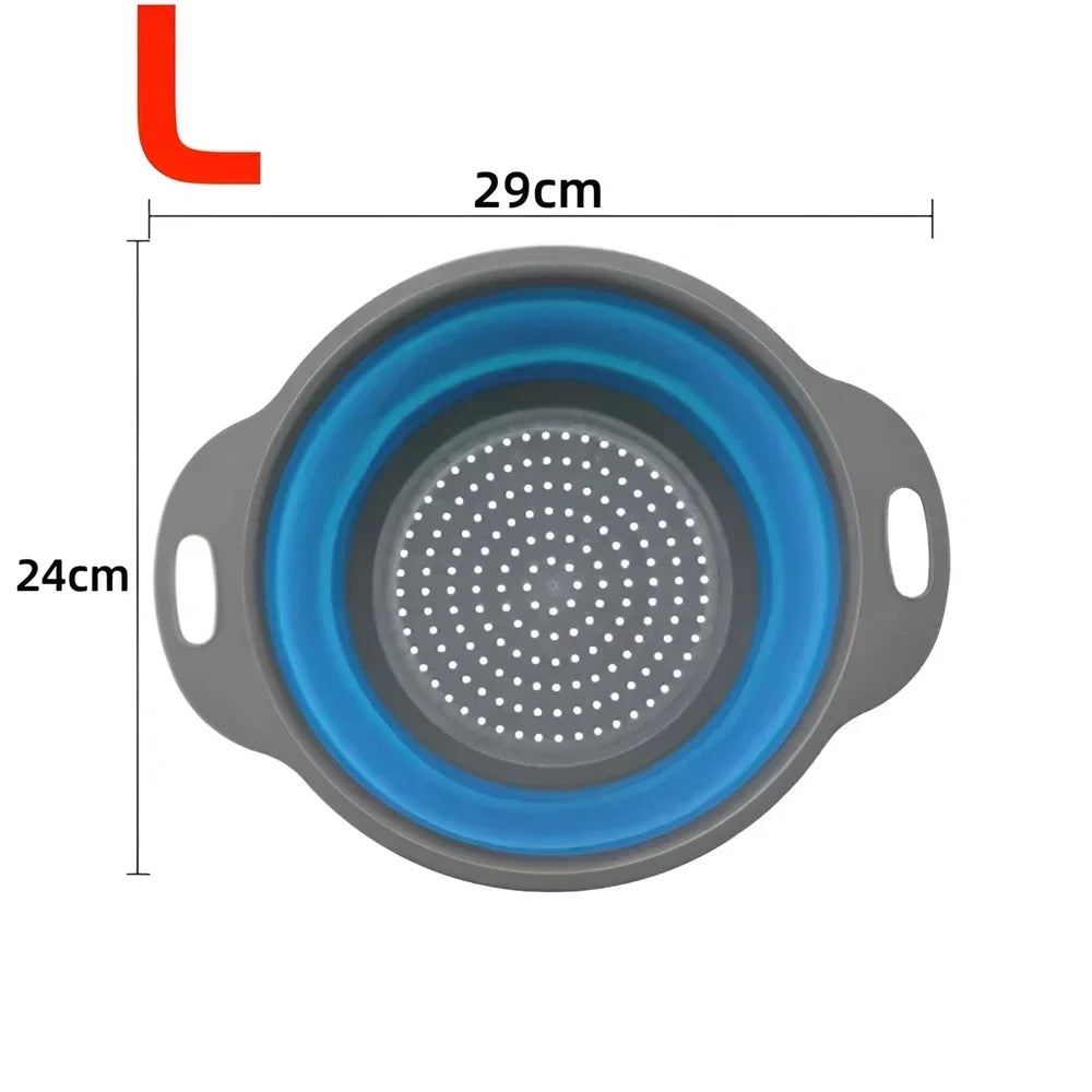 Panier égouttoir pliant en Silicone, 2 pièces, passoire pliable pour fruits et légumes, passoire de cuisine pour aliments, pâtes, ustensiles de cuisine, dispositif de vidange