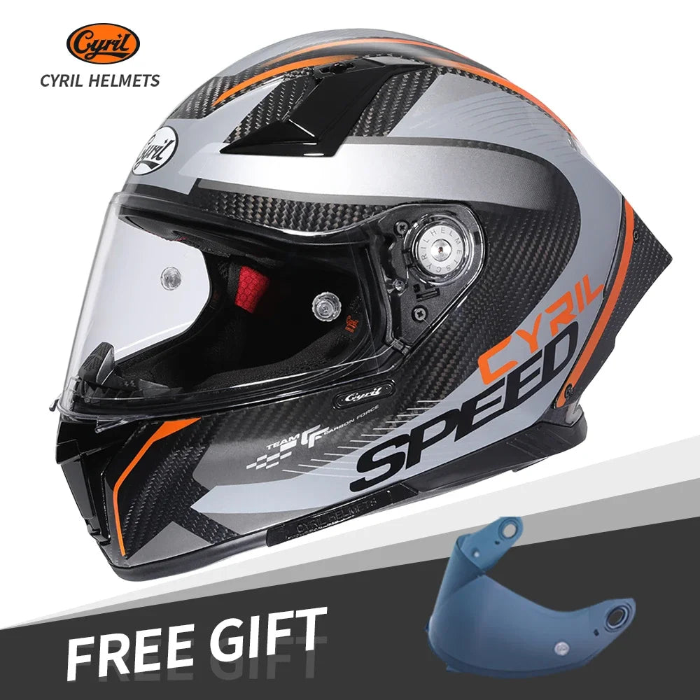 Casque Moto Intégral Fibre Carbone Kevlar — Léger Course DOT ECE Unisexe