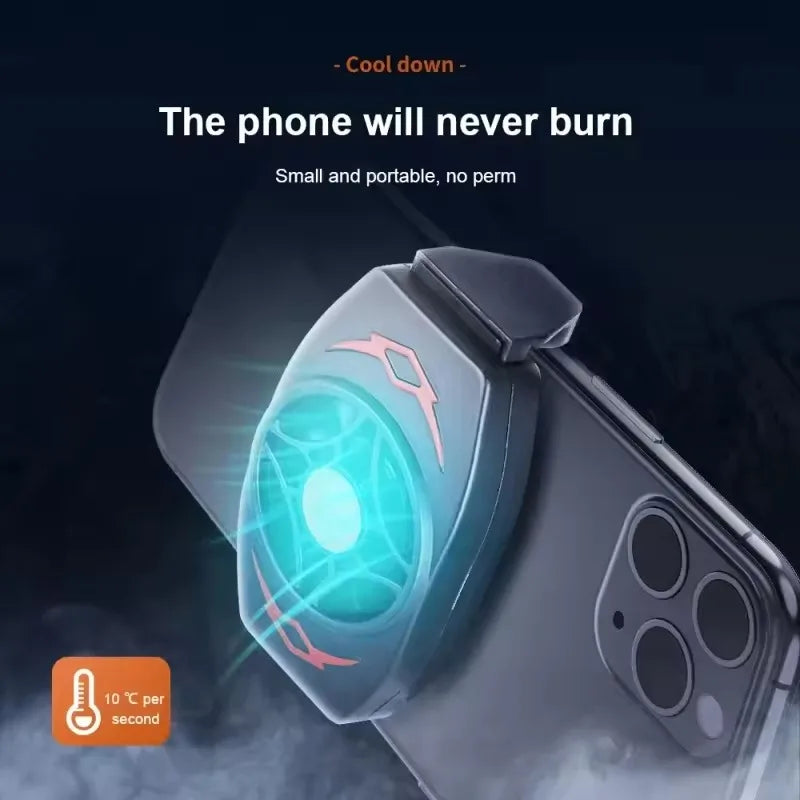 Ventilateur de refroidissement téléphone portable clip arrière — gaming, streaming, dissipateur de chaleur