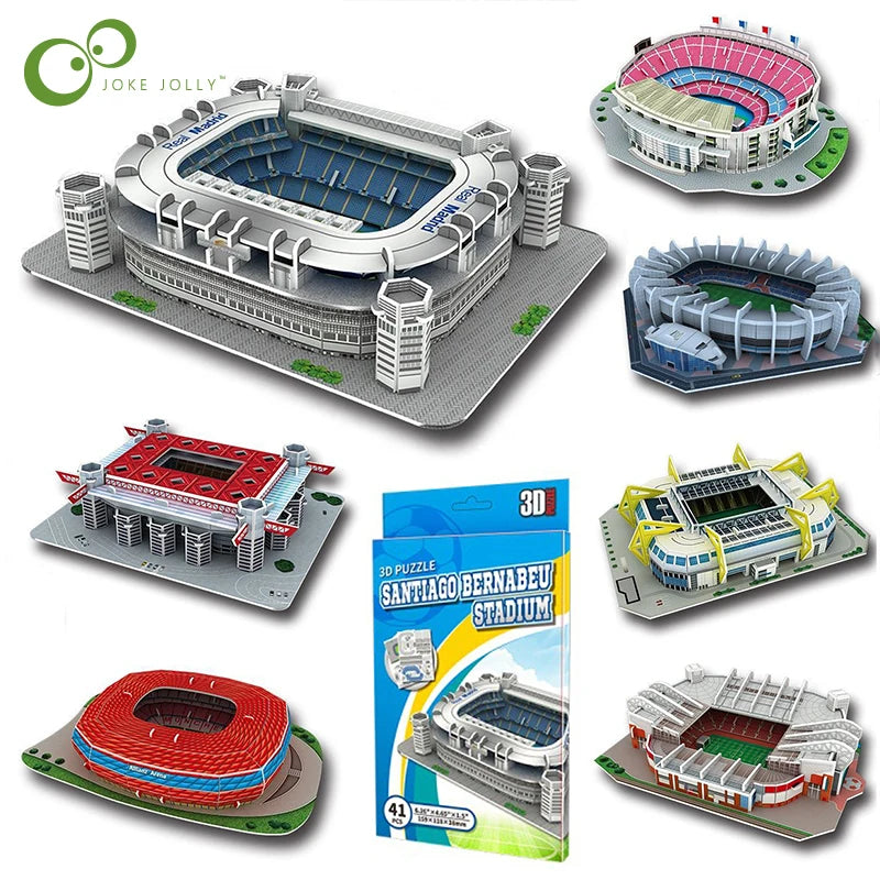 Terrain de Football Miniature en 3D, Puzzle à Faire Soi-Même, Modèles de Stades de renommée Mondiale, Jeu Périphérique, Jouets, Cadeaux d'Anniversaire, DDJ