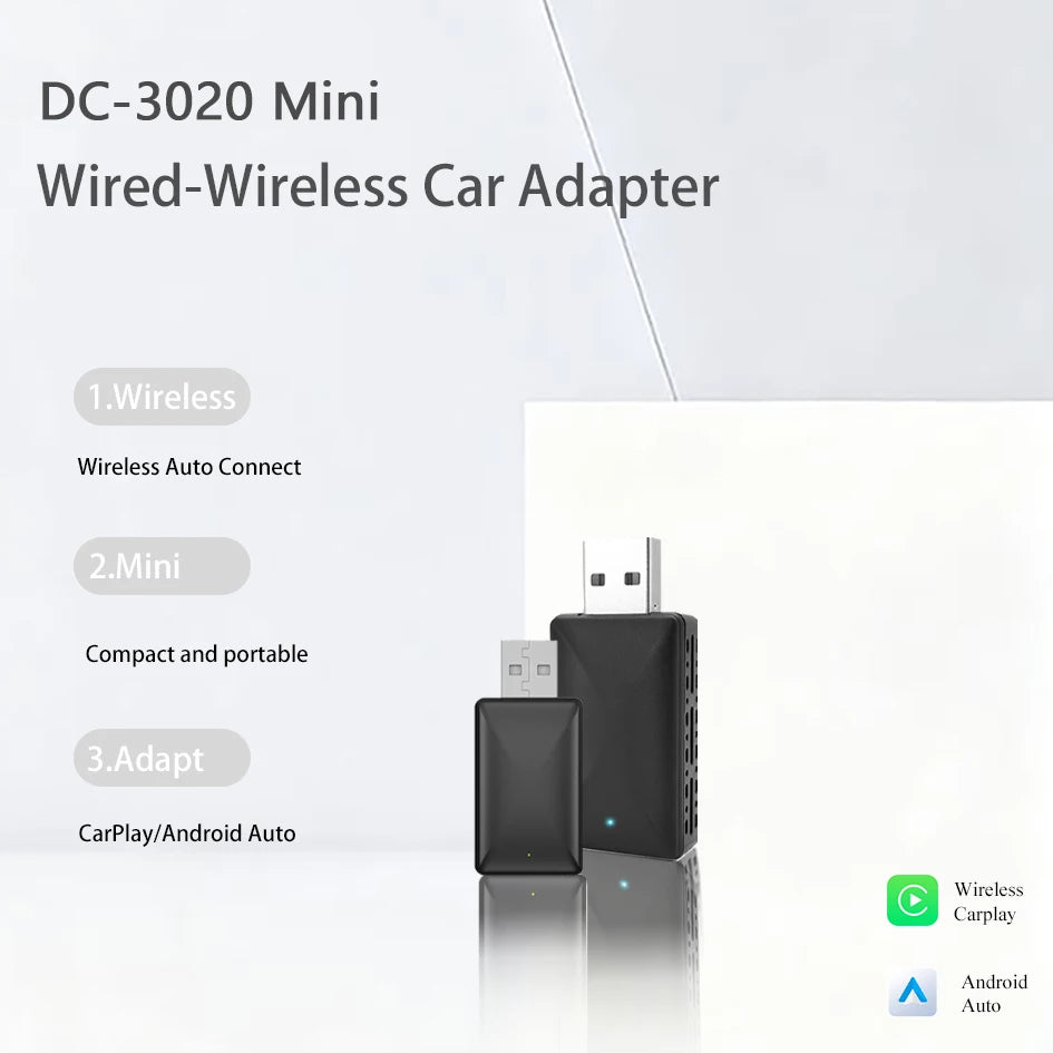 Adaptador Carplay inalámbrico 2 en 1, Android Auto, Dongle con cable a inalámbrico, caja inteligente AI, conexión automática, sistemas inteligentes para coche