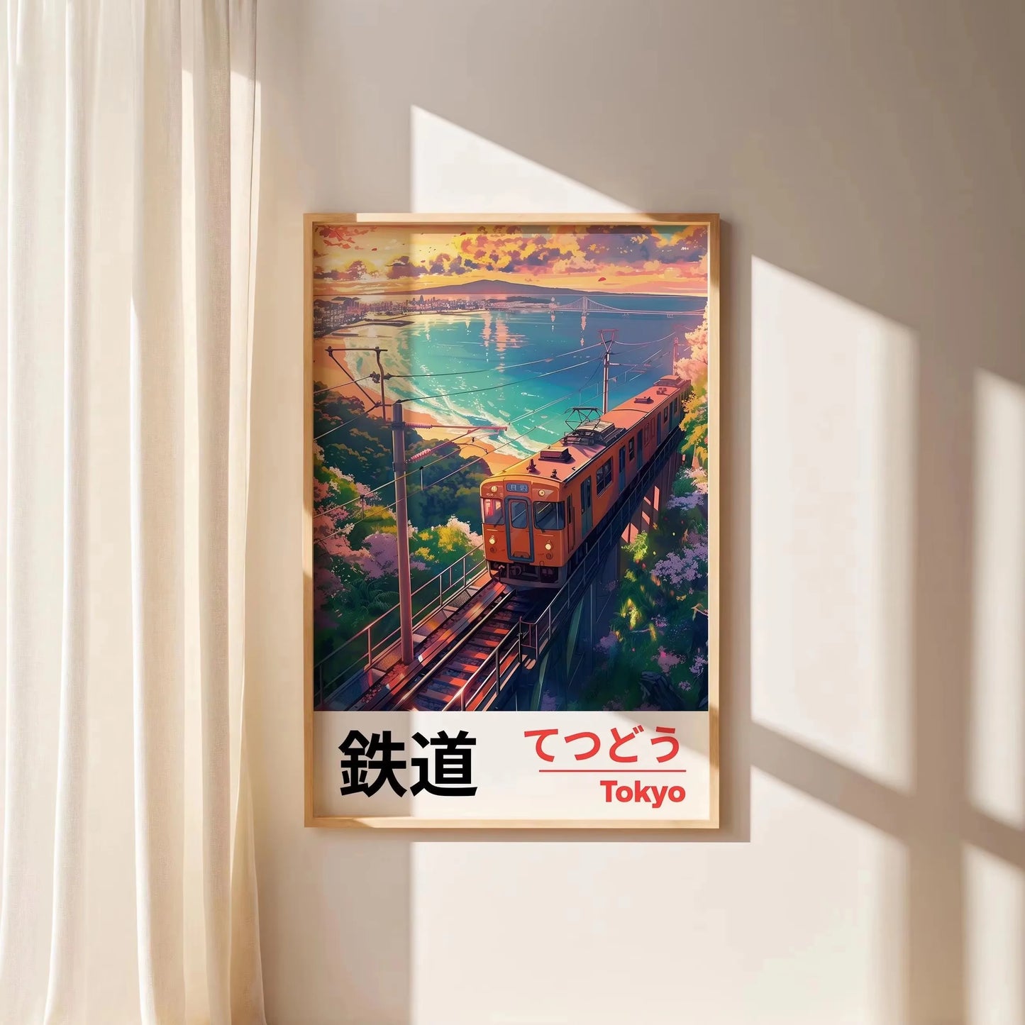 Toile Imprimée Paysage Japonais Rétro — Art Mural Décoration Maison