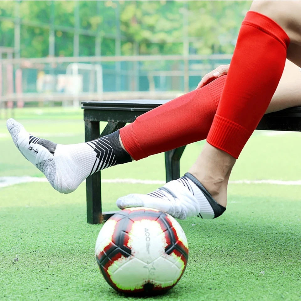 Chaussettes de football avec attelle de jambe — sport respirant, protège-tibia, enfants et adultes