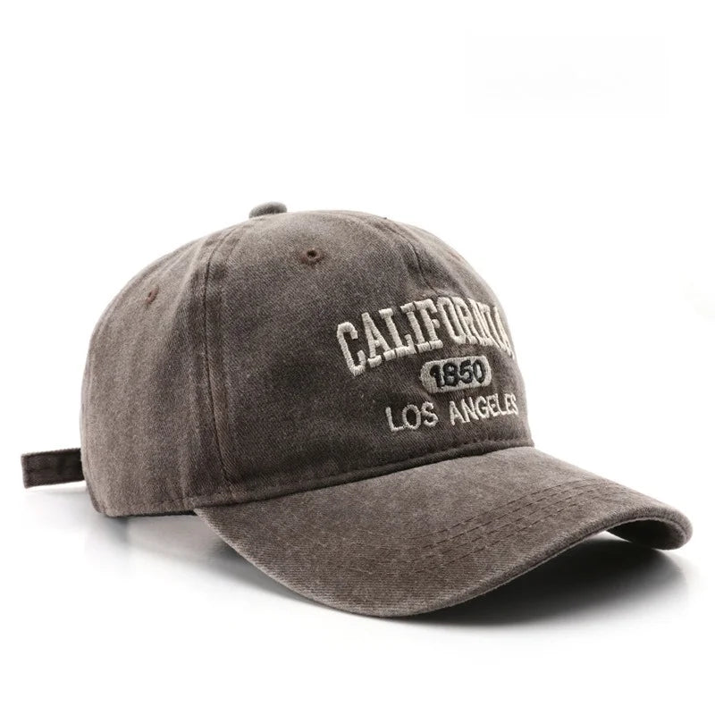 Casquette de baseball lettre brodée — hommes, femmes, mode, vintage, solide, sports plein air, réglable, snapback