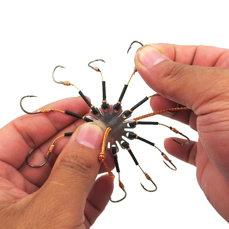 Hameçon avec tuyau en acier au carbone, appât pour carpe, 12 crochets, VPN
